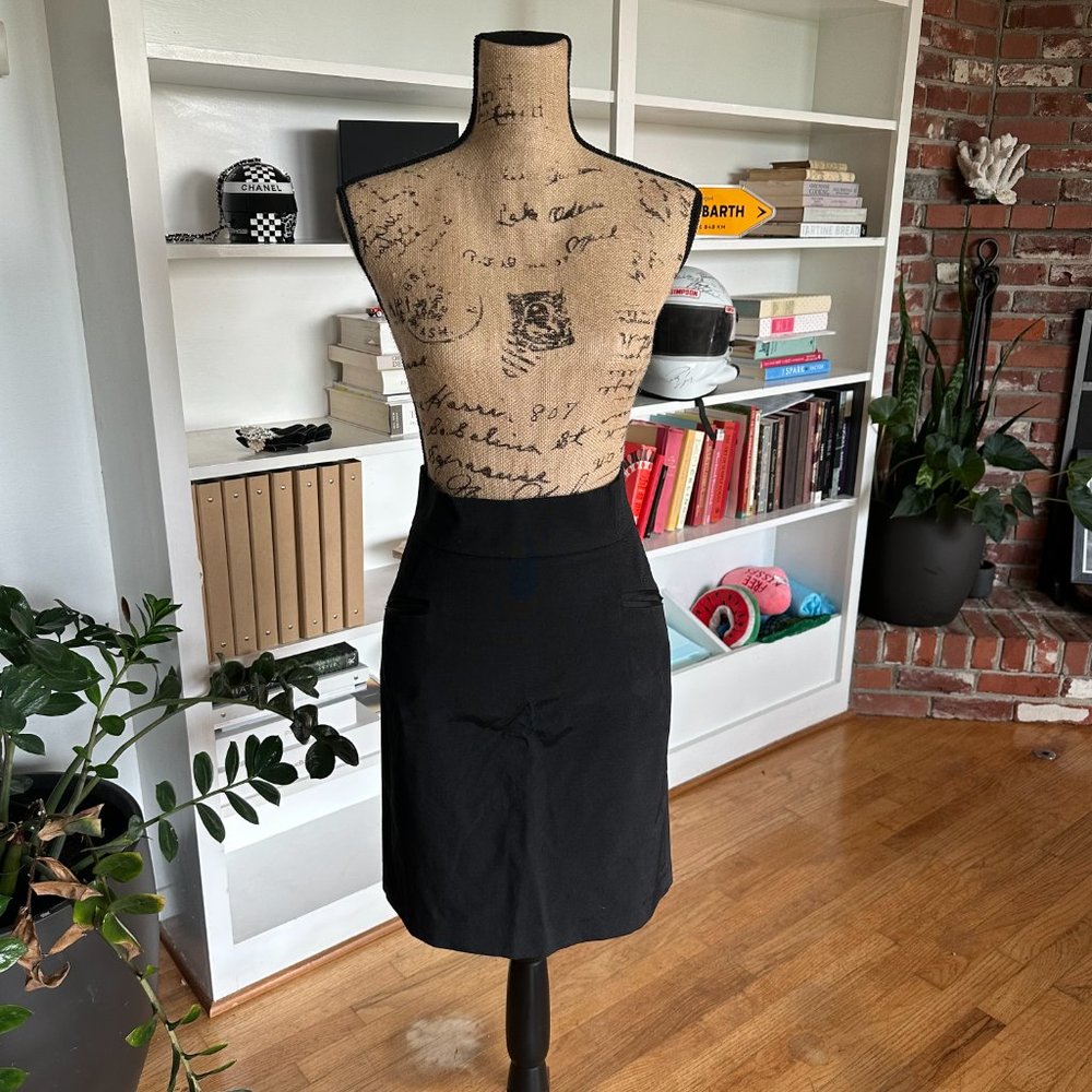 Black Grosgrain Pencil Skirt